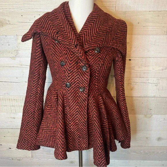 Free People Patricia Peplum Jacket Size 6 - Picture 4 of 14